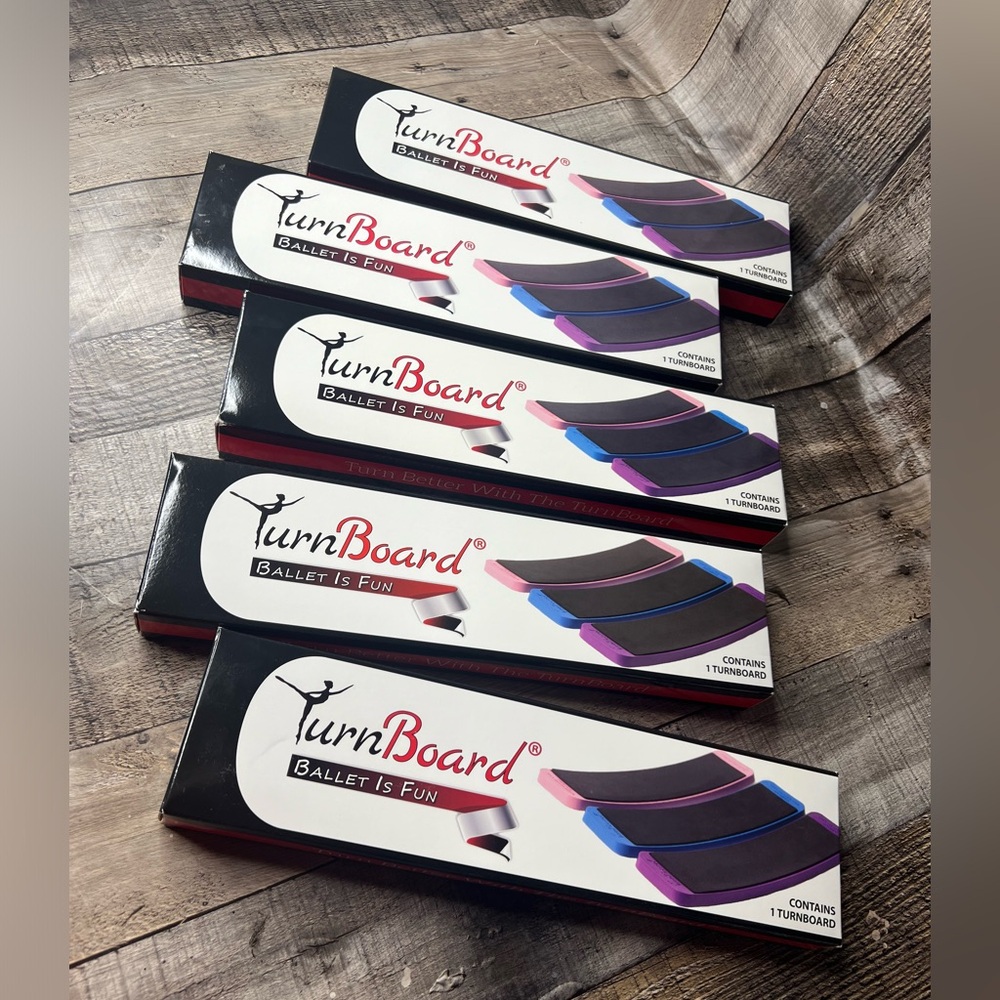 Ballet Is Fun Turnboard - Lot Of 5 (1 Pink, 2 Blue, 2 Violet Glitz)
